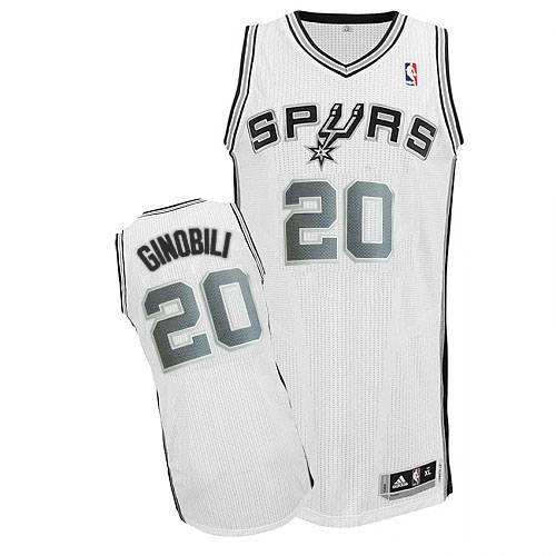 Adidas NBA San Antonio Spurs Jersey #20 Manu Ginobili sz M white brown  LIMITED
