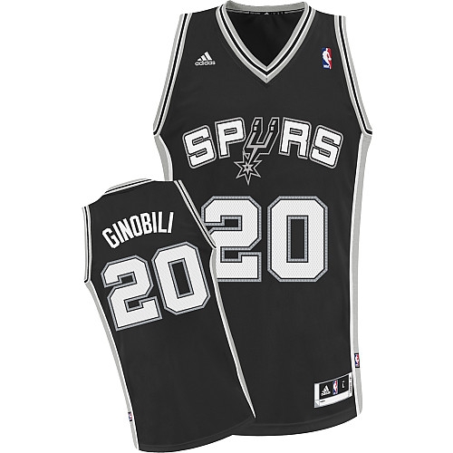 Vintage Reebok MANU GINOBILI #20 San Antonio Spurs Black Jersey Mens LARGE L